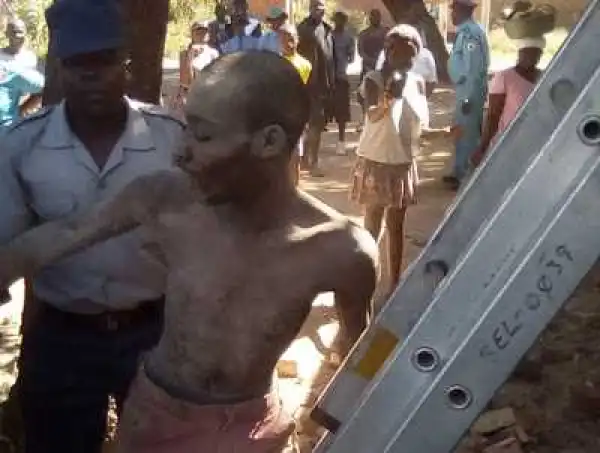 Zimbabwean Thief Stuck In Chimney For Two Days While Trying To Rob A Building (Photos)